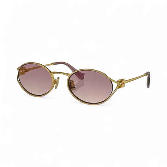 NWT Authentic Miu Miu Gold with Pink Sunglasses - Picture 1 of 8